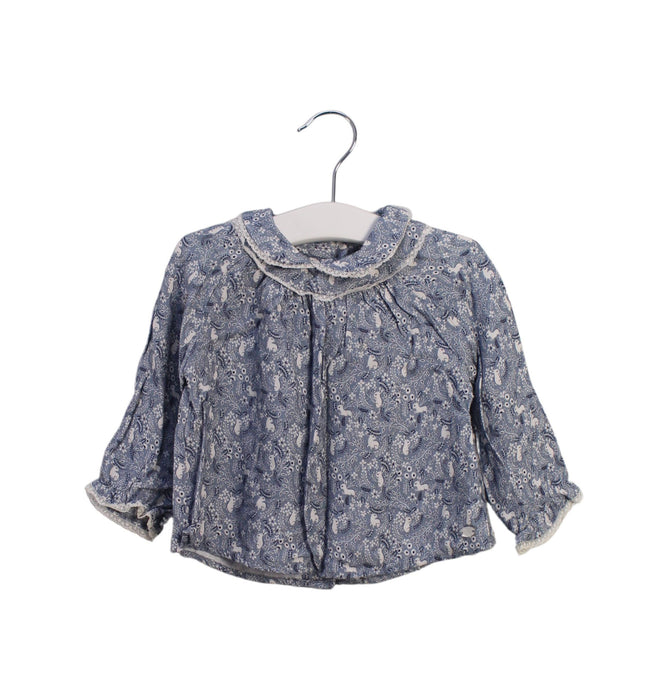 A Blue Long Sleeve Tops from Tartine et Chocolat in size 6-12M for girl. (Front View)