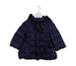 A Navy Puffer/Quilted Jackets from Nicholas & Bears in size 12-18M for girl. (Front View)