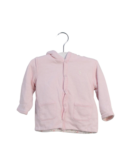 A Pink Zippered Sweatshirts from Ralph Lauren in size 3-6M for girl. (Front View)