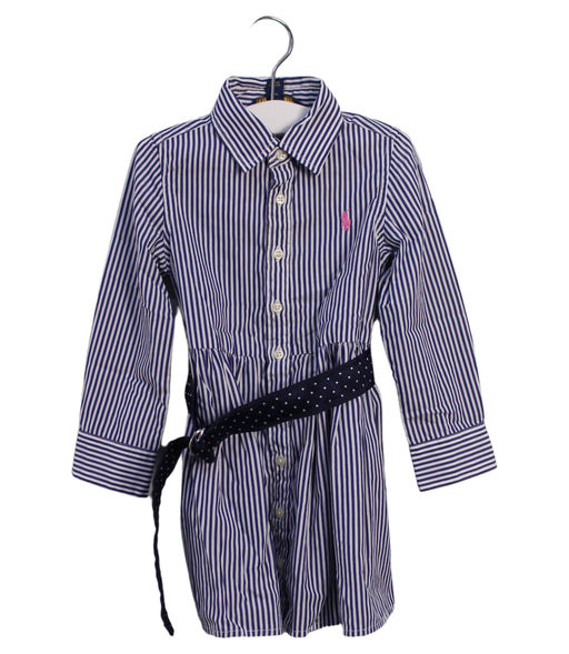 A Navy Long Sleeve Dresses from Polo Ralph Lauren in size 2T for girl. (Front View)