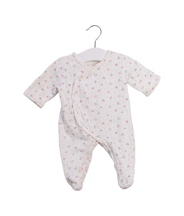 A White Onesies from Bout'Chou in size 0-3M for girl. (Front View)