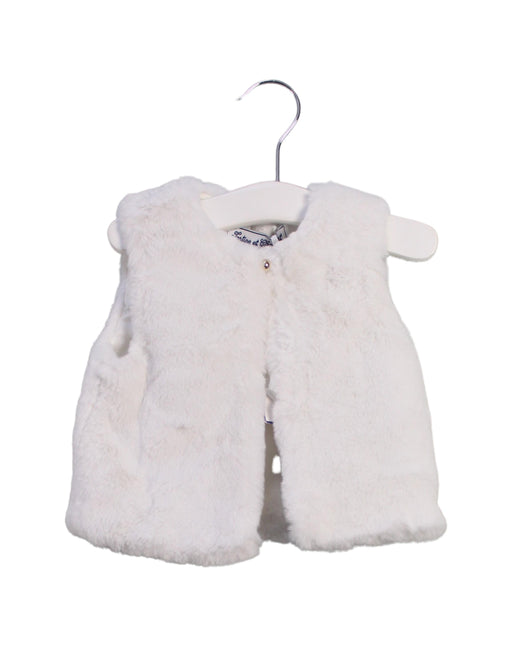 A White Dress Up Vests from Tartine et Chocolat in size 6-12M for girl. (Front View)