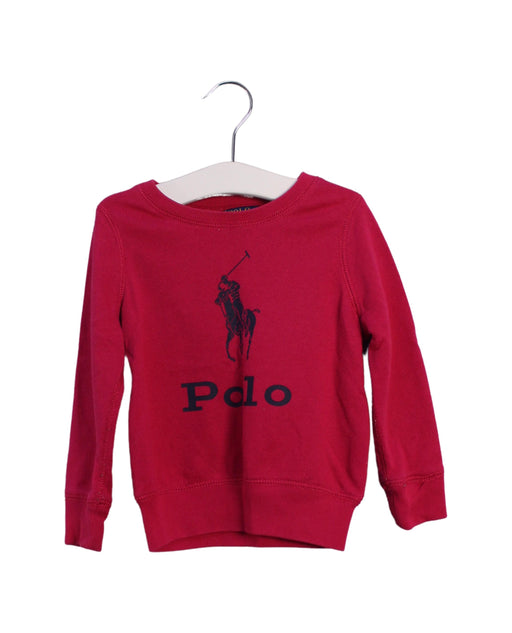 A Pink Crewneck Sweatshirts from Polo Ralph Lauren in size 2T for girl. (Front View)