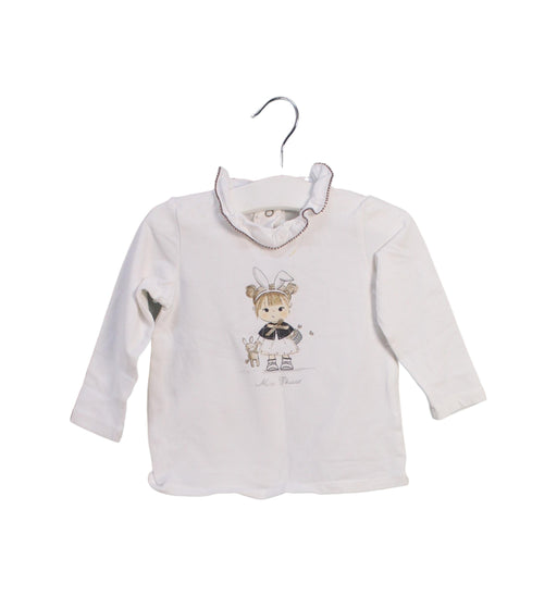A White Long Sleeve Tops from Chicco in size 6-12M for girl. (Front View)