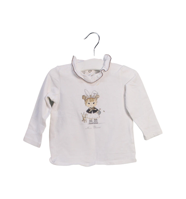 A White Long Sleeve Tops from Chicco in size 6-12M for girl. (Front View)