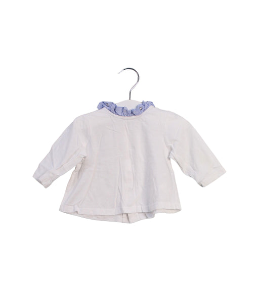 A White Long Sleeve Tops from Bout'Chou in size 0-3M for girl. (Front View)