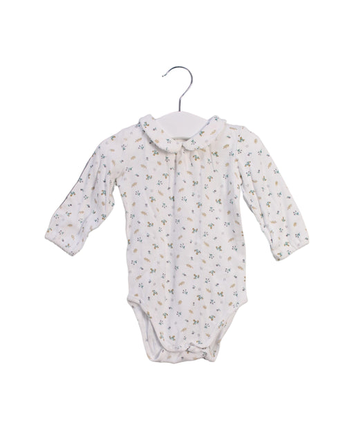 A White Long Sleeve Bodysuits from Bout'Chou in size 3-6M for girl. (Front View)