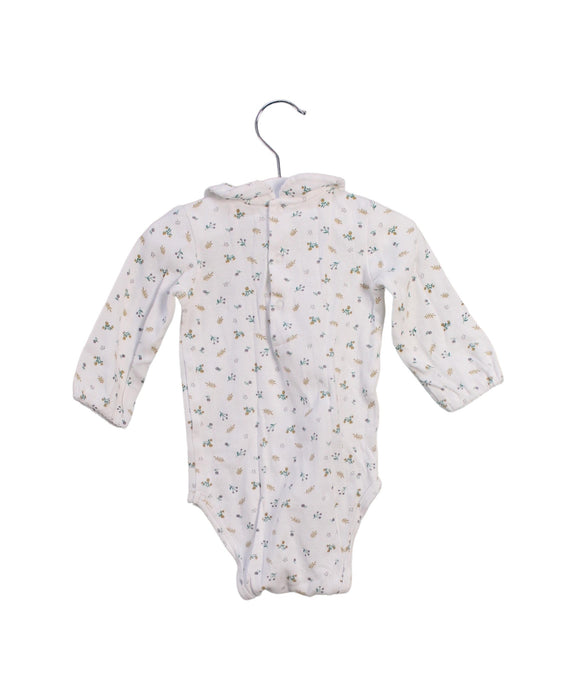 A White Long Sleeve Bodysuits from Bout'Chou in size 3-6M for girl. (Back View)