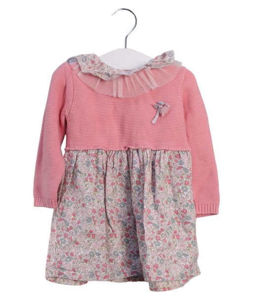 A Pink Long Sleeve Dresses from Minkmui in size 6-12M for girl. (Front View)