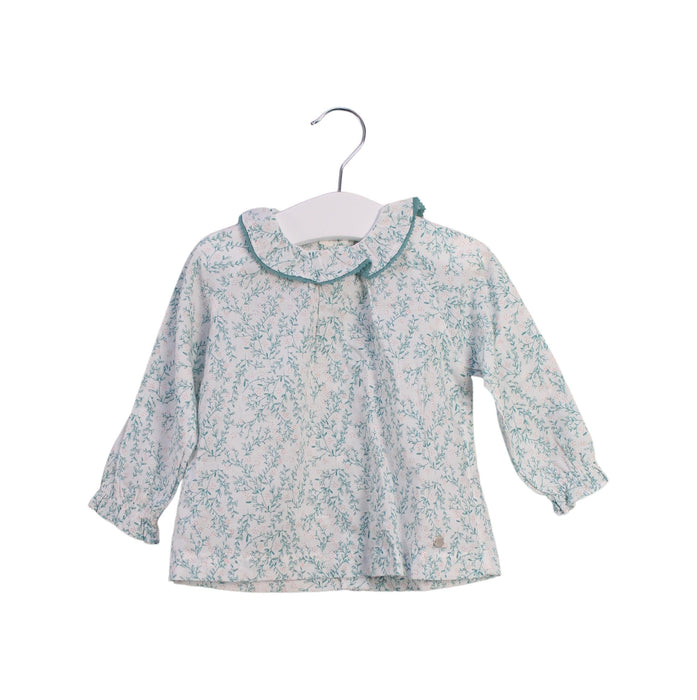 A Teal Long Sleeve Tops from Organic Mom in size 6-12M for girl. (Front View)