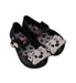 A Black Flats from Mini Melissa in size 12-18M for girl. (Front View)