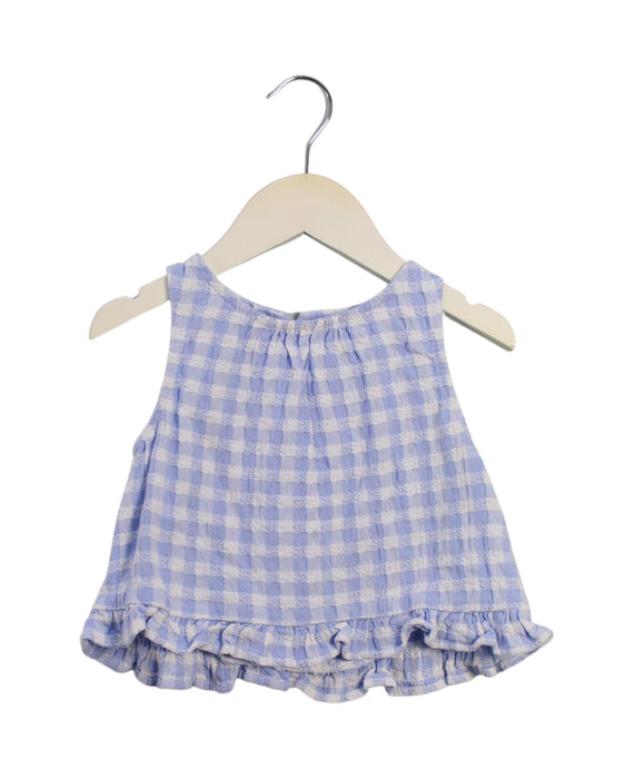A Blue Sleeveless Tops from Seed in size 3T for girl. (Front View)