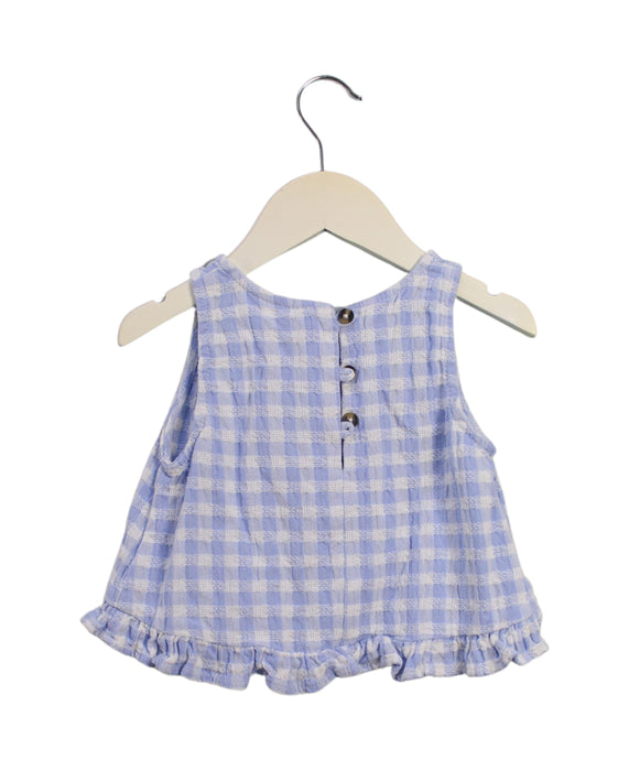 A Blue Sleeveless Tops from Seed in size 3T for girl. (Back View)