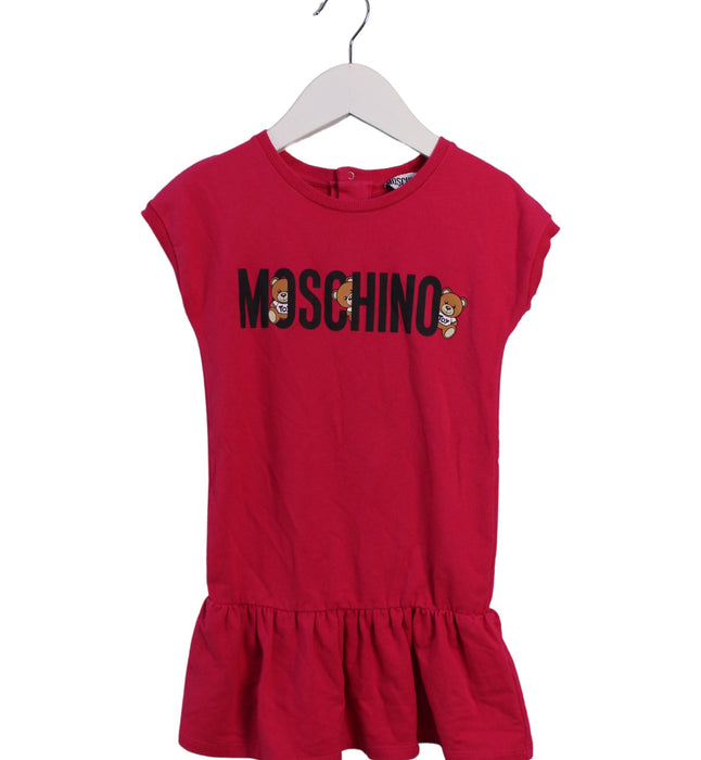 A Pink Short Sleeve Dresses from Moschino in size 3T for girl. (Front View)