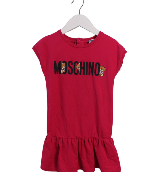 A Pink Short Sleeve Dresses from Moschino in size 3T for girl. (Front View)