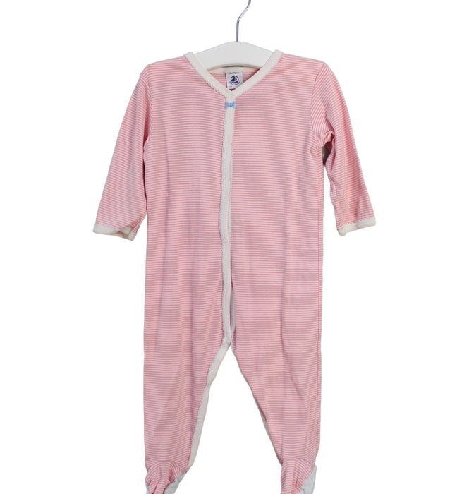 A Pink Onesies from Petit Bateau in size 6-12M for girl. (Front View)