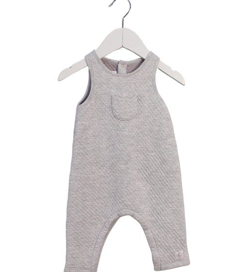 A Grey Sleeveless Jumpsuits from Petit Bateau in size 3-6M for neutral. (Front View)