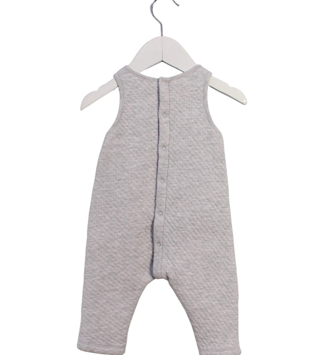 A Grey Sleeveless Jumpsuits from Petit Bateau in size 3-6M for neutral. (Back View)