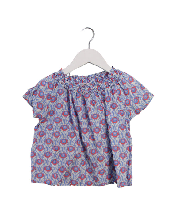A Blue Short Sleeve Tops from Bonpoint in size 4T for girl. (Front View)