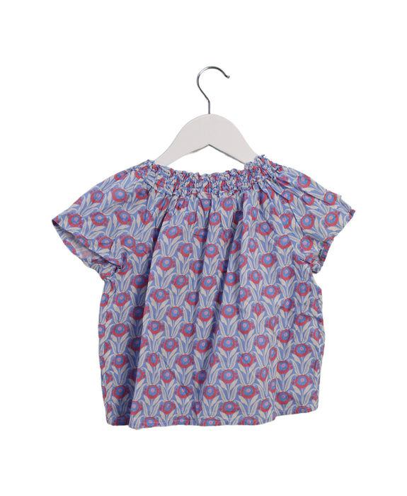 A Blue Short Sleeve Tops from Bonpoint in size 4T for girl. (Back View)