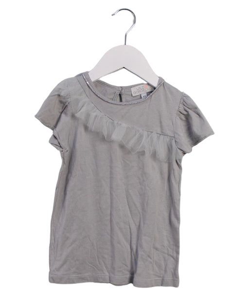 A Grey Short Sleeve Tops from Wild & Gorgeous in size 4T for girl. (Front View)