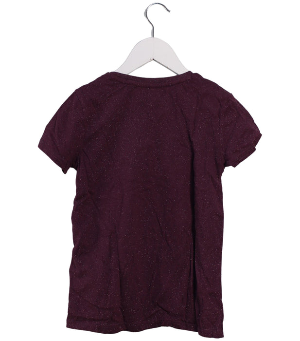 A Burgundy Short Sleeve T Shirts from Tommy Hilfiger in size 8Y for girl. (Back View)