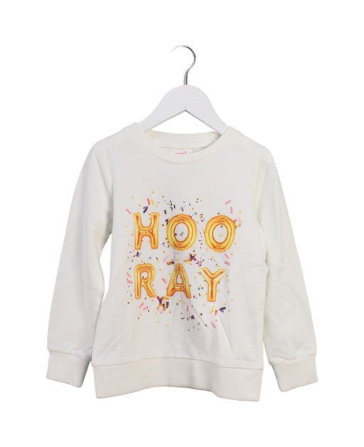 A Ivory Crewneck Sweatshirts from Seed in size 4T for girl. (Front View)