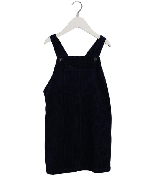 A Navy Overall Dresses from Seed in size 5T for girl. (Front View)