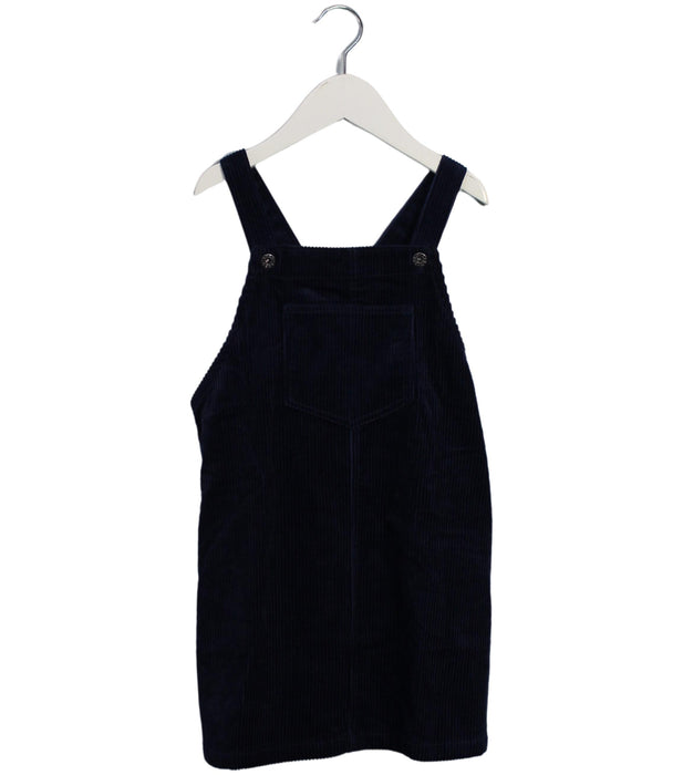 A Navy Overall Dresses from Seed in size 5T for girl. (Front View)