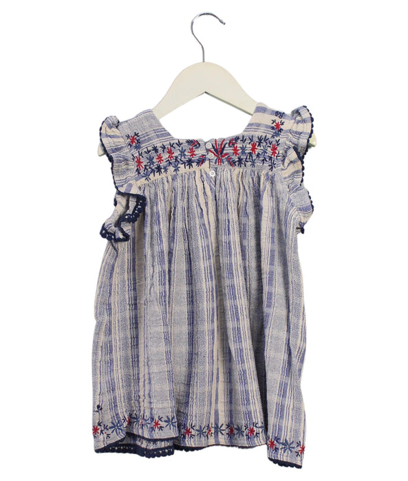 A Blue Sleeveless Tops from Pepe Jeans in size 5T for girl. (Back View)