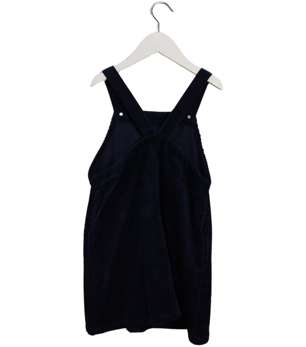A Navy Overall Dresses from Seed in size 5T for girl. (Back View)