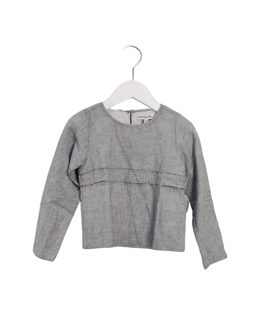 A Grey Long Sleeve Tops from Nellystella in size 4T for girl. (Front View)