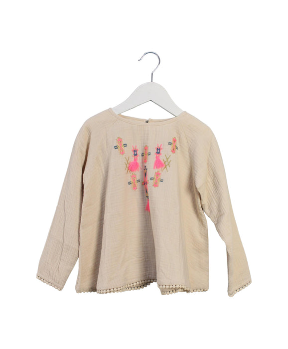 A Beige Long Sleeve Tops from Louise Misha in size 4T for girl. (Front View)