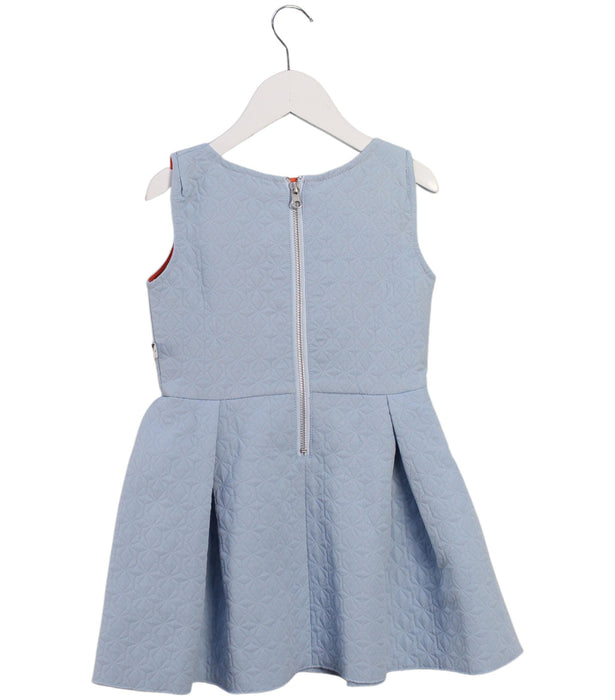 A Blue Sleeveless Dresses from Molo in size 3T for girl. (Back View)