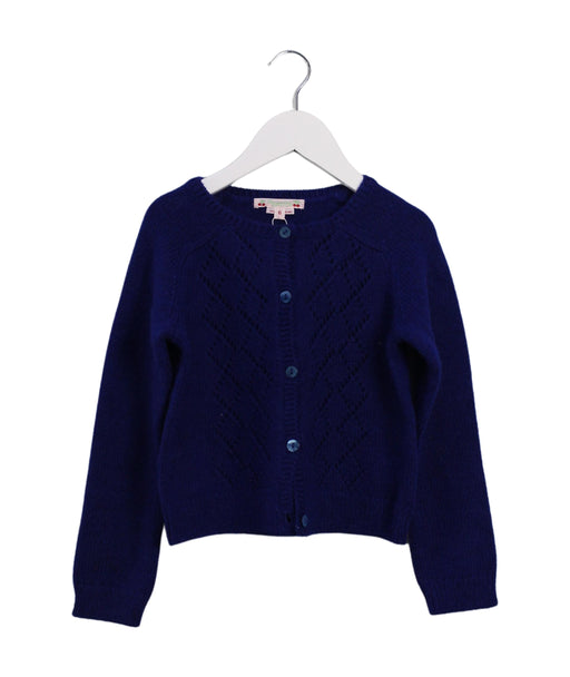A Blue Cardigans from Bonpoint in size 6T for girl. (Front View)