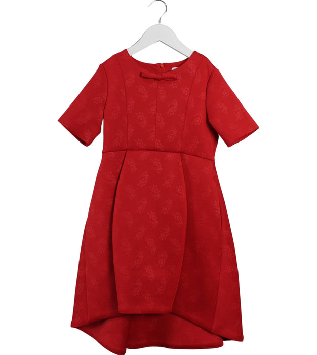 A Red Short Sleeve Dresses from Aisabobo in size 8Y for girl. (Front View)