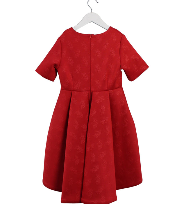 A Red Short Sleeve Dresses from Aisabobo in size 8Y for girl. (Back View)