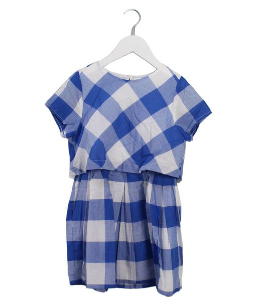 A Blue Short Sleeve Dresses from Seed in size 6T for girl. (Front View)