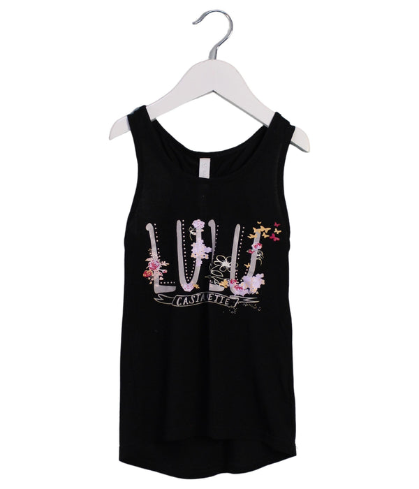 A Black Sleeveless Tops from LuluCastagnette in size 4T for girl. (Front View)