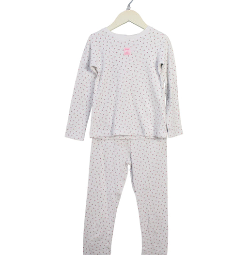 A White Pyjama Sets from Jacadi in size 6T for girl. (Front View)