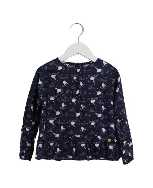 A Blue Long Sleeve Tops from La Compagnie des Petits in size 4T for girl. (Front View)