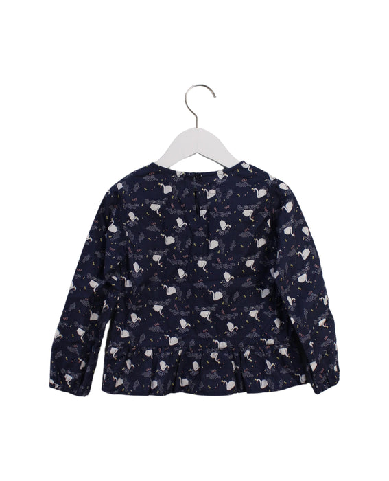 A Blue Long Sleeve Tops from La Compagnie des Petits in size 4T for girl. (Back View)