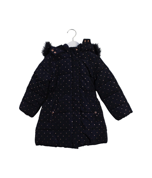 A Black Coats from Jacadi in size 4T for girl. (Front View)