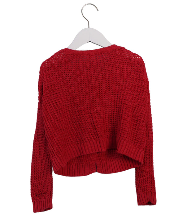 A Red Cardigans from Bonpoint in size 6T for girl. (Back View)