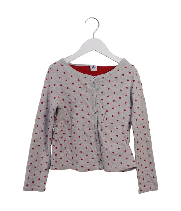 A Grey Cardigans from Petit Bateau in size 8Y for girl. (Front View)