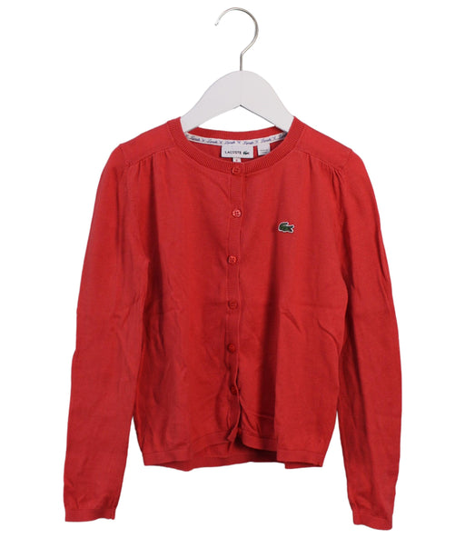 A Red Cardigans from Lacoste in size 8Y for girl. (Front View)