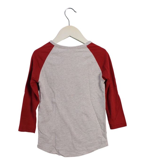 A Red Long Sleeve Tops from Bonton in size 4T for boy. (Back View)