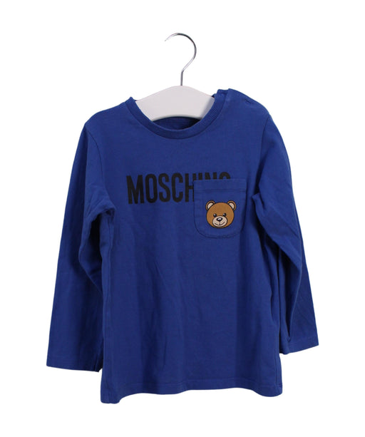 A Blue Long Sleeve Tops from Moschino in size 3T for boy. (Front View)