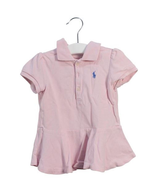 A Pink Short Sleeve Polos from Ralph Lauren in size 18-24M for girl. (Front View)