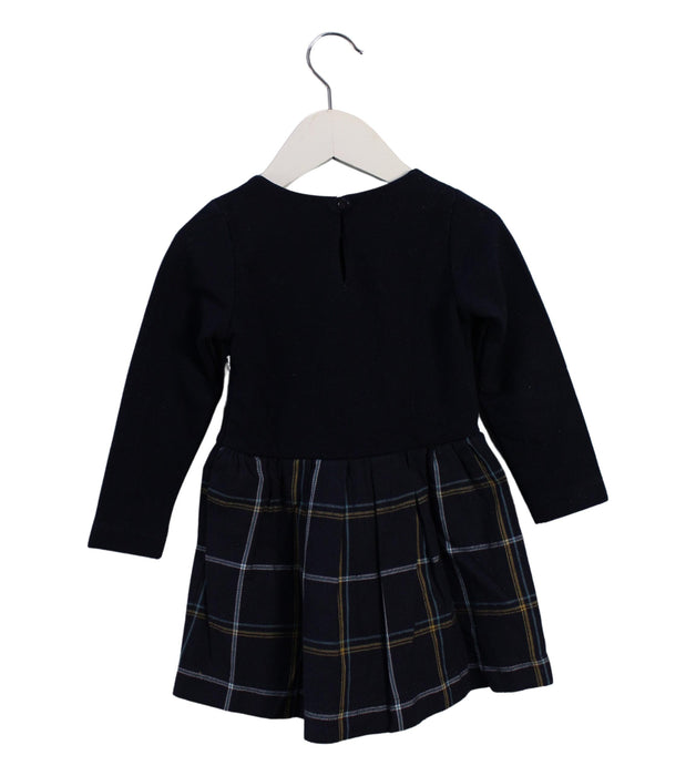 A Navy Long Sleeve Dresses from Jacadi in size 2T for girl. (Back View)